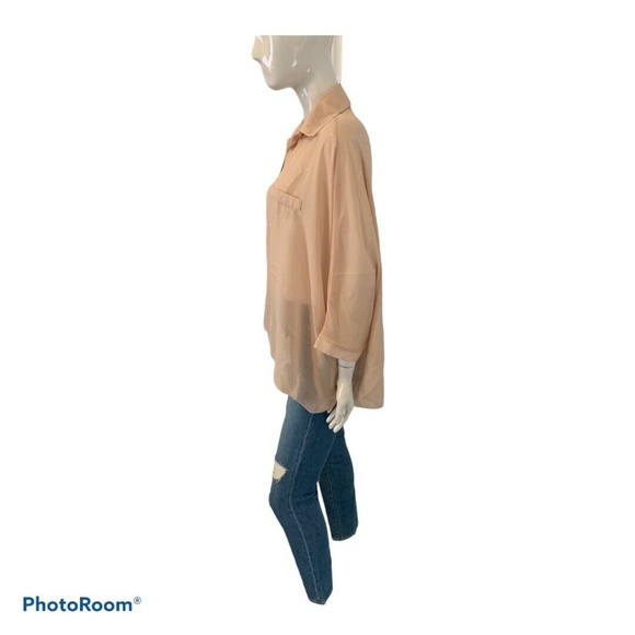 New Unbranded Collared Soft Pink top S/M - Picture 5 of 9